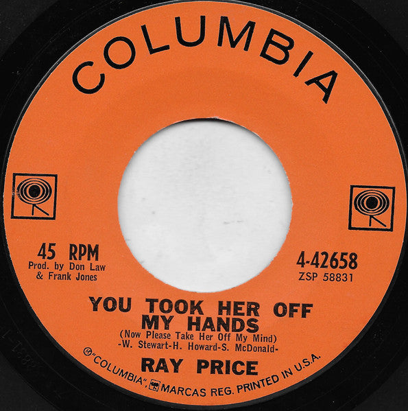 Ray Price : Walk Me To The Door (7", Single, Hol)