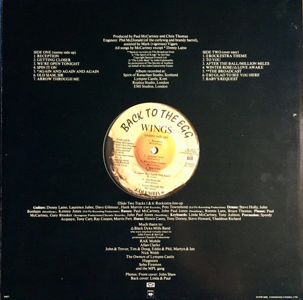 Wings (2) : Back To The Egg (LP, Album, San)