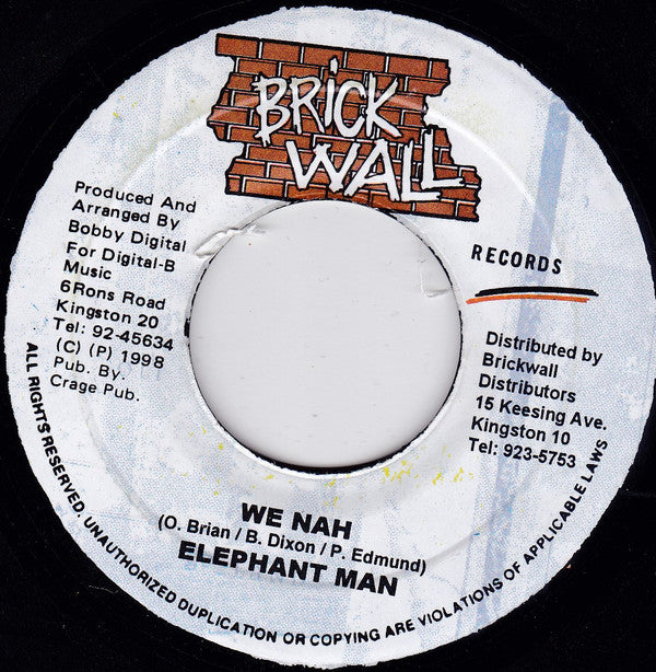 Elephant Man : We Nah (7")