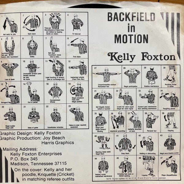 Kelly Foxton : Backfield In Motion (7", Single, Promo)