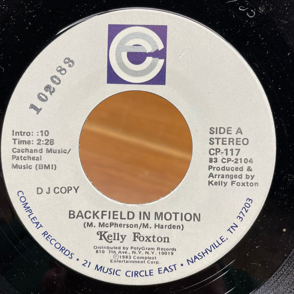 Kelly Foxton : Backfield In Motion (7", Single, Promo)