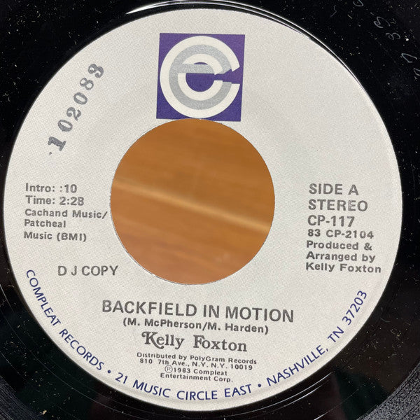 Kelly Foxton : Backfield In Motion (7", Single, Promo)