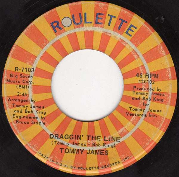 Tommy James : Draggin' The Line / Bits & Pieces (7", Single, Ind)