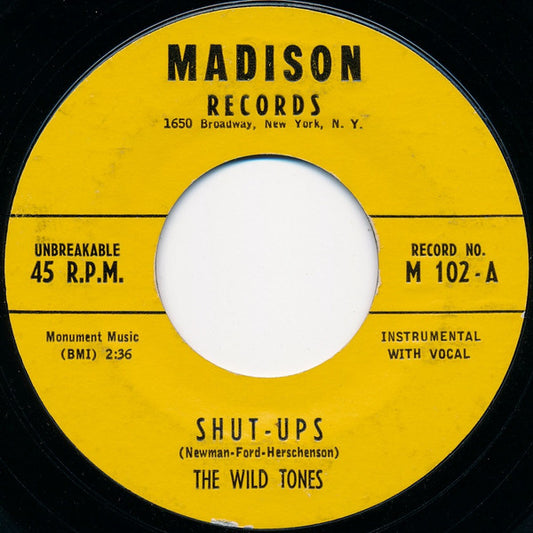 The Wild Tones : Shut-Ups / The Martian Band (7", Single, Styrene)