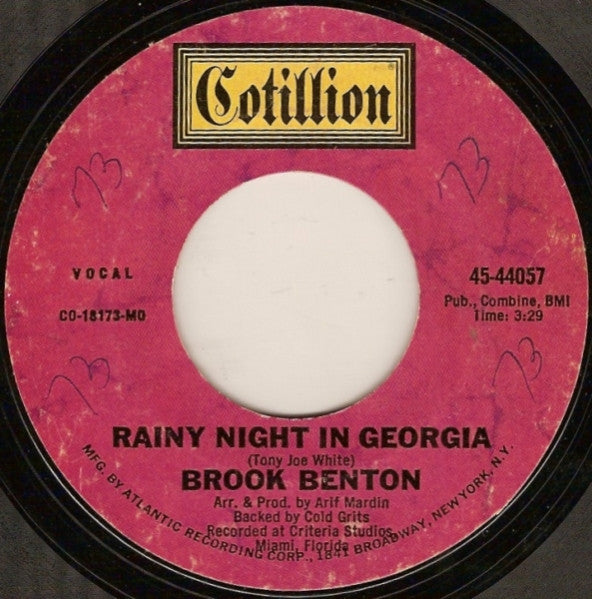 Brook Benton : Rainy Night In Georgia / Where Do I Go From Here (7", Single, Styrene, MO )