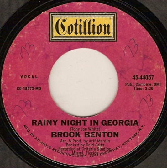 Brook Benton : Rainy Night In Georgia / Where Do I Go From Here (7", Single, Styrene, MO )