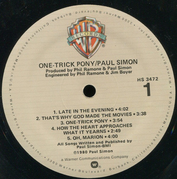 Paul Simon : One-Trick Pony (LP, Album)