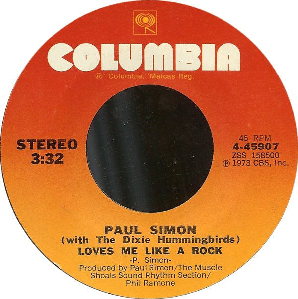 Paul Simon With The Dixie Hummingbirds : Loves Me Like A Rock (7", Single, Styrene)