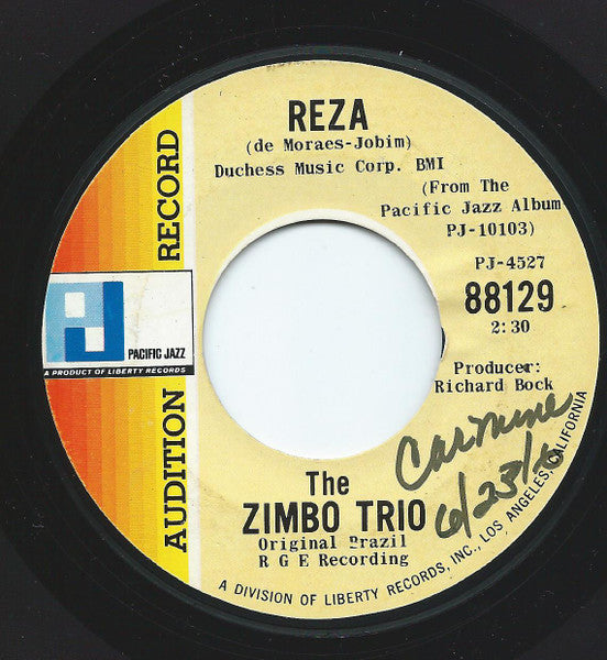 The Zimbo Trio* : Garota De Ipanema / Reza (7", Promo)