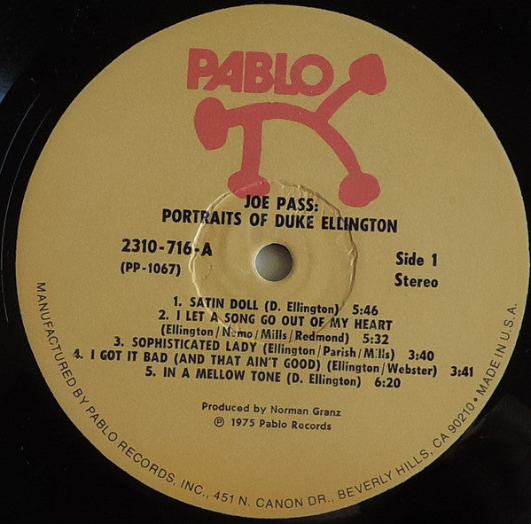 Joe Pass : Portraits Of Duke Ellington (LP, Album)