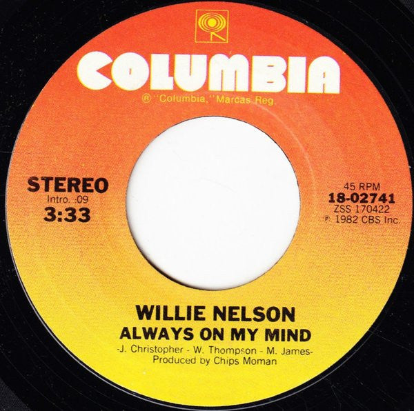 Willie Nelson : Always On My Mind (7", Single)