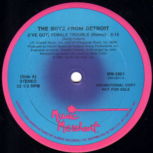 The Boyz From Detroit : (I've Got) Female Trouble (Remix) (12", Promo)