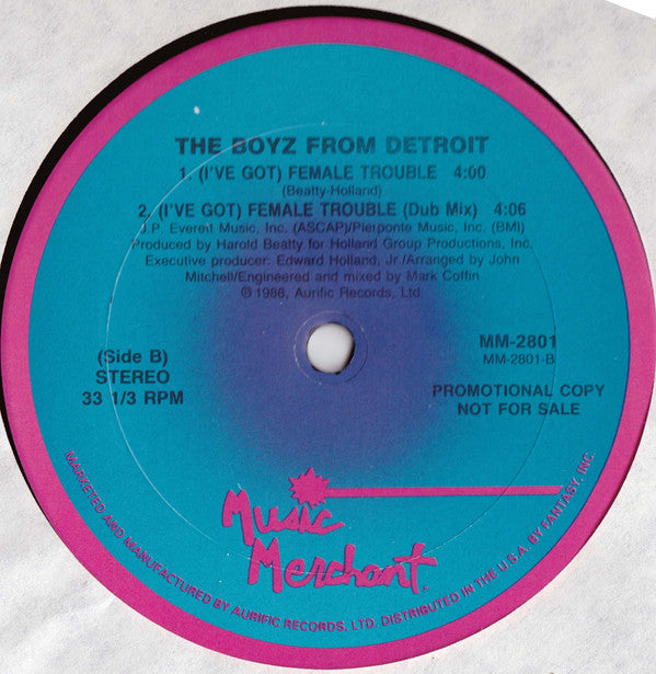 The Boyz From Detroit : (I've Got) Female Trouble (Remix) (12", Promo)