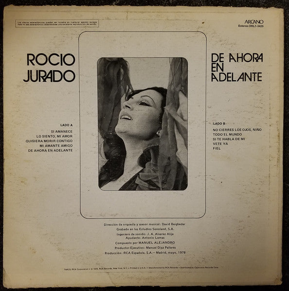 Rocio Jurado : De Ahora En Adelante (LP, Album)