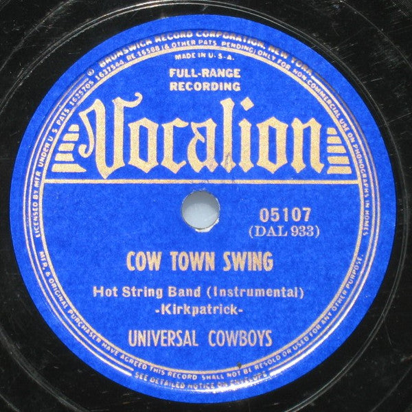 Universal Cowboys : Cow Town Swing / Aloha Means Goodbye (Shellac, 10")