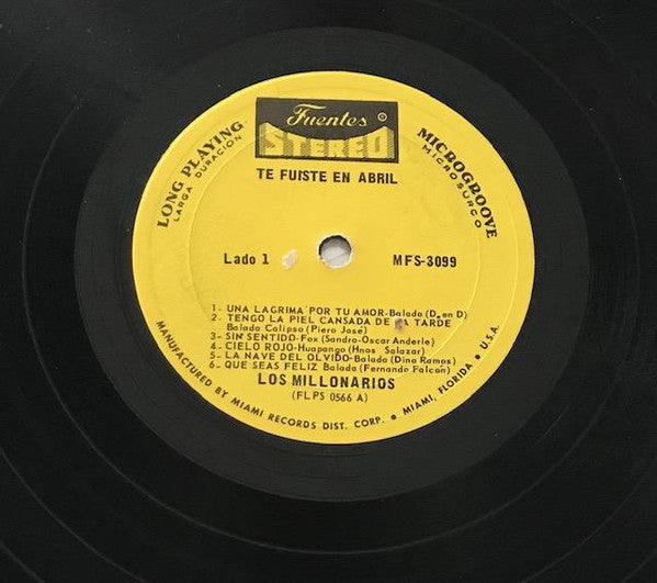 Los Millonarios (2) : Te Fuiste En Abril  (LP, Album)