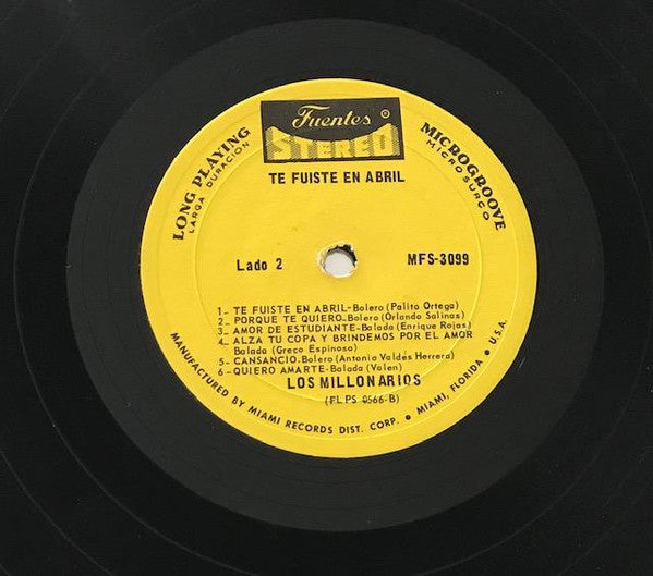 Los Millonarios (2) : Te Fuiste En Abril  (LP, Album)