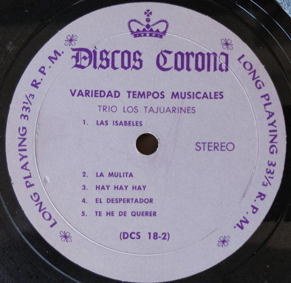 Trio Los Tajuarines : Variedad Tempos Musicales (LP)