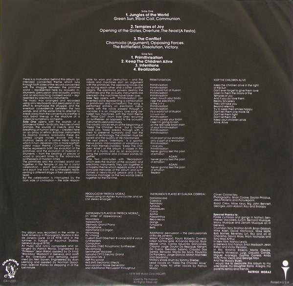 Patrick Moraz : Patrick Moraz (LP, Album, Spe)