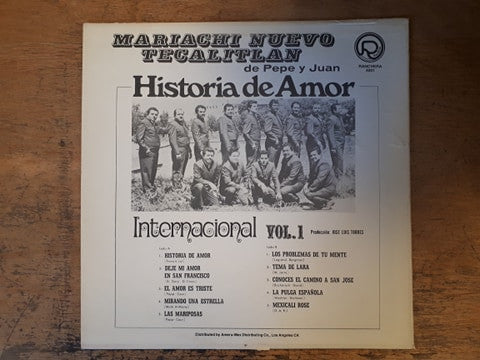 Mariachi Nuevo Tecalitlan : Internacional Vol.1 - Historia De Amor (LP, Album)