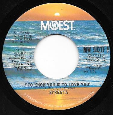 Syreeta : To Know You Is To Love You / Happiness (7", Single, San)