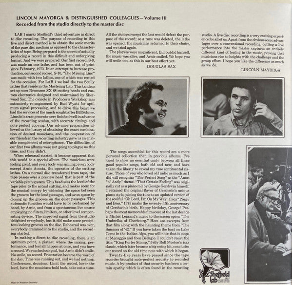 Lincoln Mayorga : Lincoln Mayorga & Distinguished Colleagues - Volume III (LP, Album, Ltd, RP)