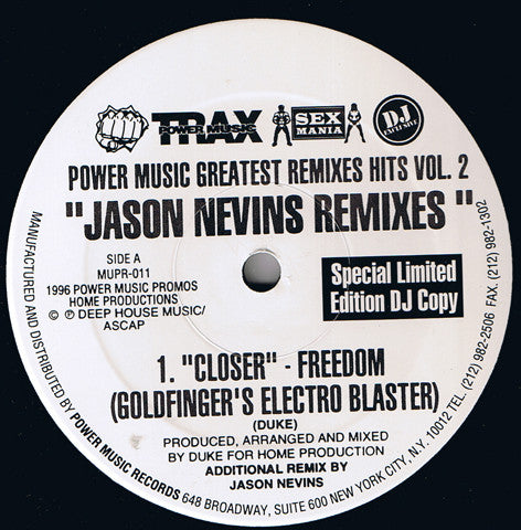 Freedom / Erotic Moments : Closer / Touch Me (Jason Nevins Remixes) (12", Comp, Ltd, Promo)