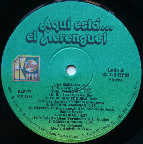 Various : Aquí Está...El Merengue! (LP, Comp)
