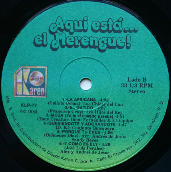 Various : Aquí Está...El Merengue! (LP, Comp)