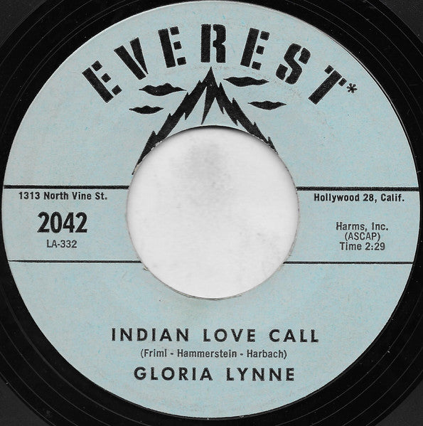 Gloria Lynne : Indian Love Call / I Should Care (7", Styrene)
