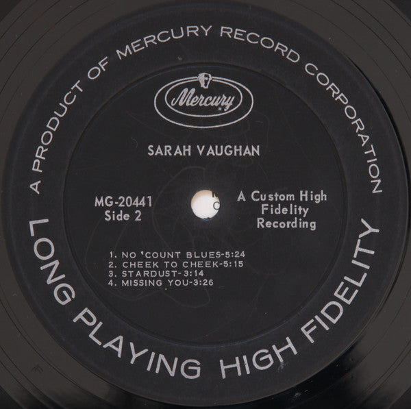 Sarah Vaughan : No Count Sarah (LP, Album, Mono)