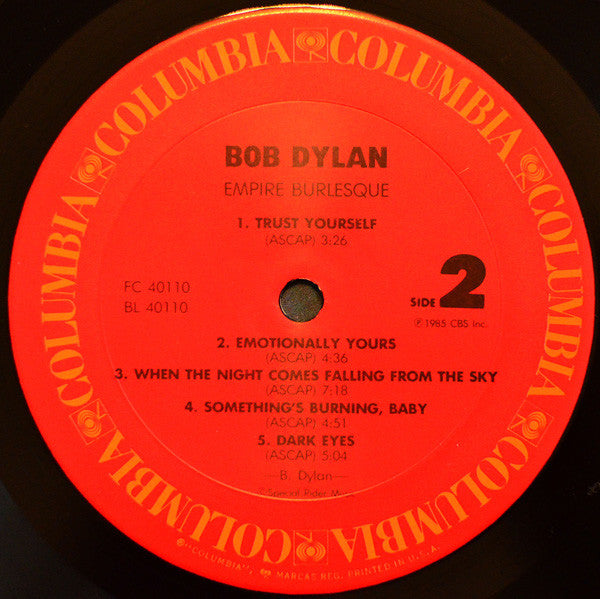Bob Dylan : Empire Burlesque (LP, Album, Pit)
