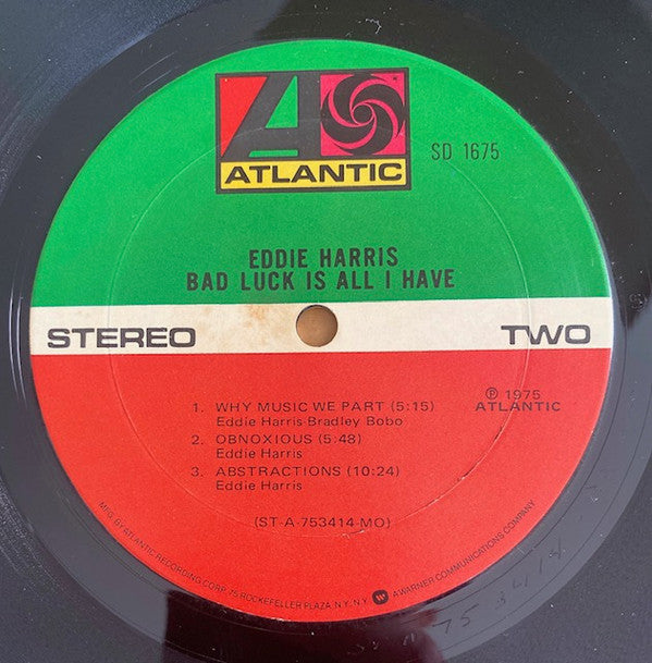 Eddie Harris : Bad Luck Is All I Have (LP, Album, Mon)