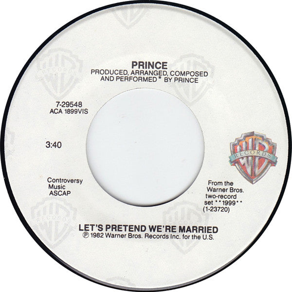 Prince : Let's Pretend We're Married (7", Single, Spe)