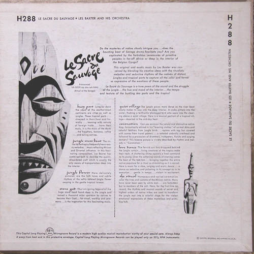 Les Baxter And His Orchestra* : Le Sacre Du Sauvage (Ritual Of The Savage) (10", Album, Mono)
