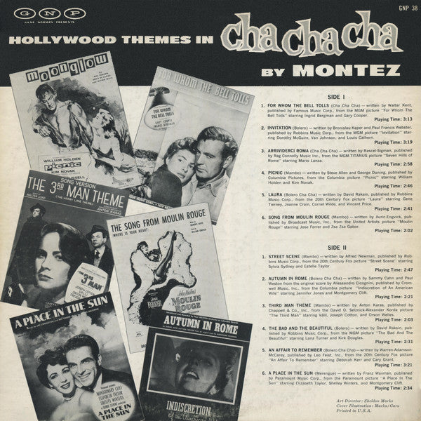 Bobby Montez : Hollywood Themes In Cha Cha Cha (LP, Mono)