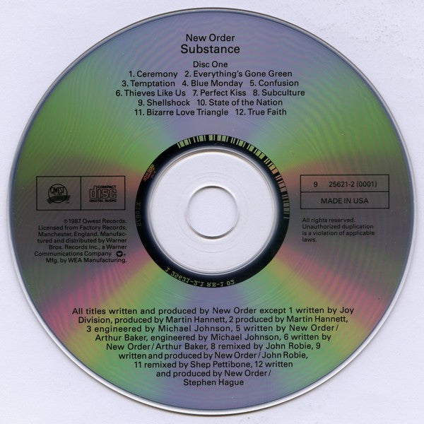 New Order : Substance (2xCD, Comp, Dou)