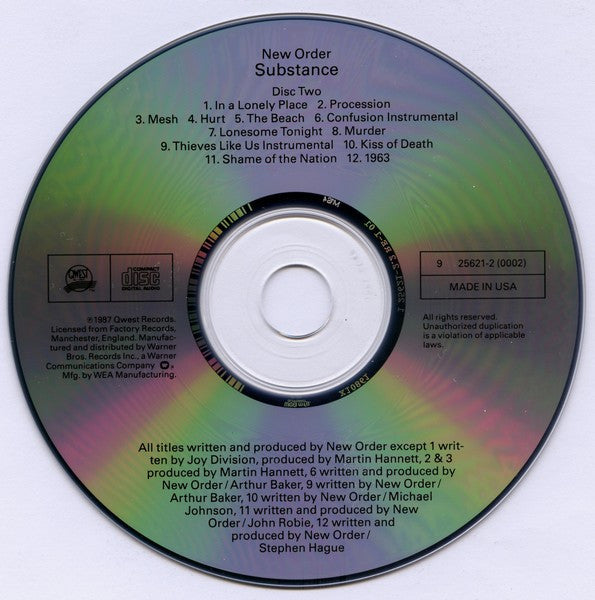 New Order : Substance (2xCD, Comp, Dou)