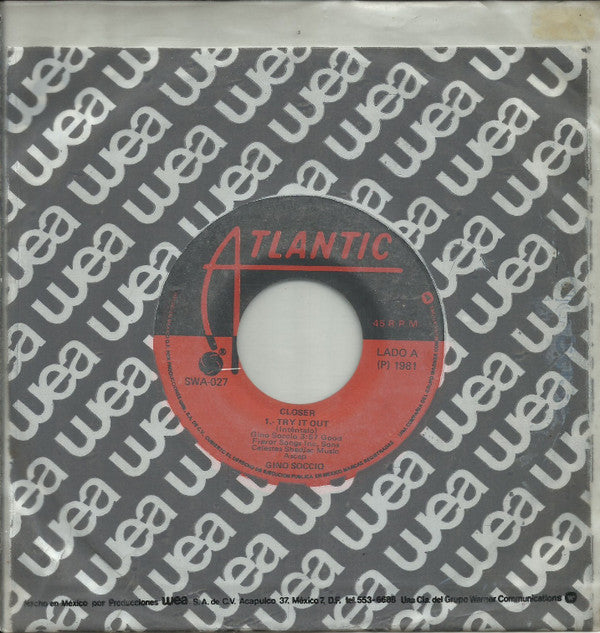 Gino Soccio : Try It Out = Inténtalo (7")