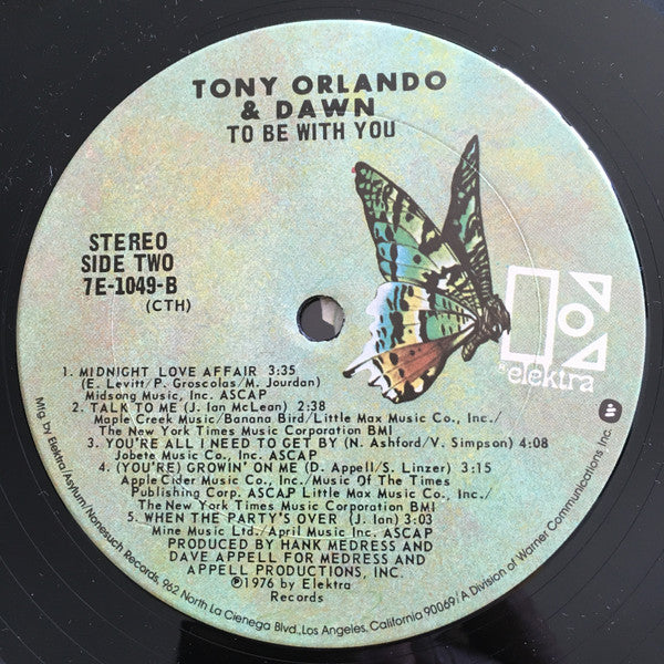 Tony Orlando & Dawn : To Be With You (LP, Album, Ter)