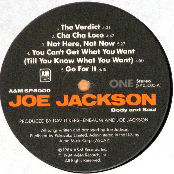 Joe Jackson : Body And Soul (LP, Album, Ind)