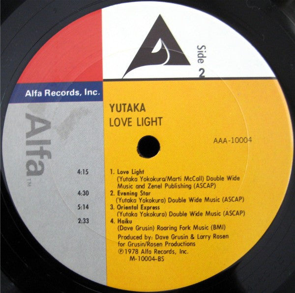 Yutaka Yokokura : Love Light (LP, Album)