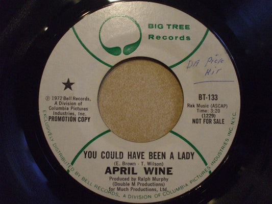 April Wine : You Could Have Been A Lady (7", Promo, Mon)