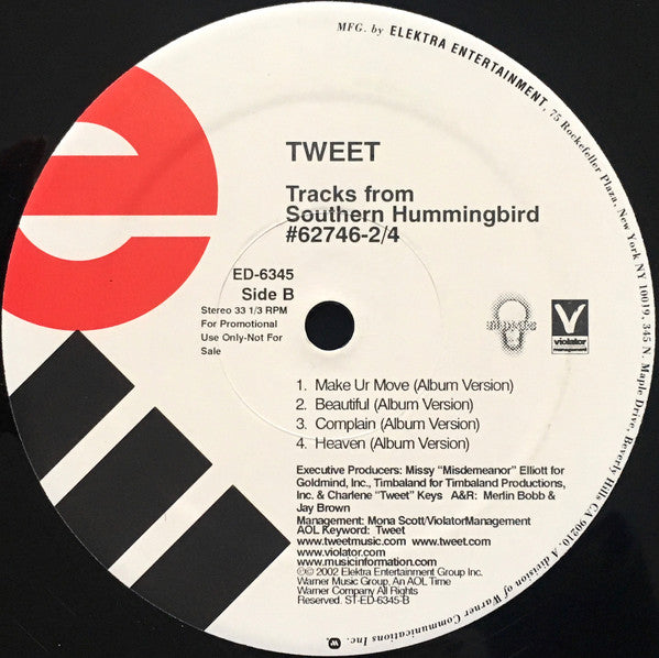 Tweet : Tracks From Southern Hummingbird (12", Promo, Smplr)