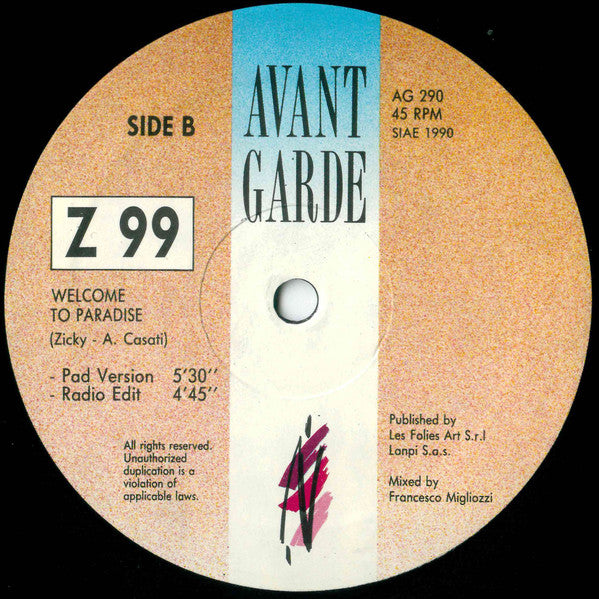 Z 99 : Welcome To Paradise (12")