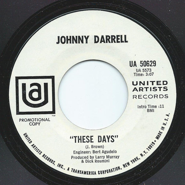 Johnny Darrell : Mama Come 'N Get Your Baby Boy (7", Promo)