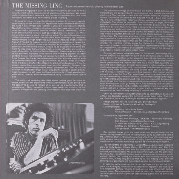 Lincoln Mayorga And Distinguished Colleagues* : The Missing Linc (Volume II) (LP, Album, Ltd, Gat)