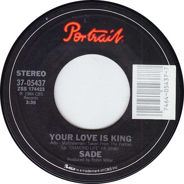 Sade : Your Love Is King (7", Single, Styrene, Car)