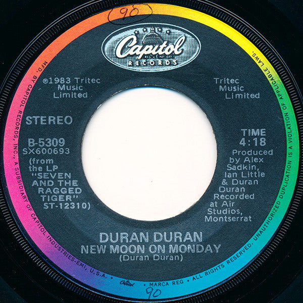 Duran Duran : New Moon On Monday (7", Single, Win)