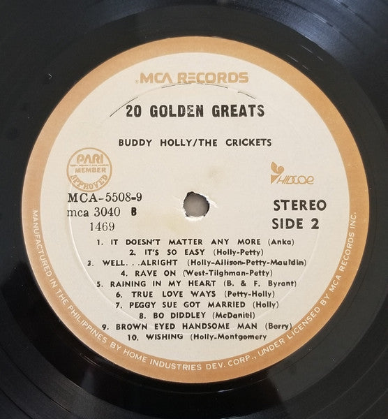 Buddy Holly / The Crickets (2) : 20 Golden Greats (LP, Comp)